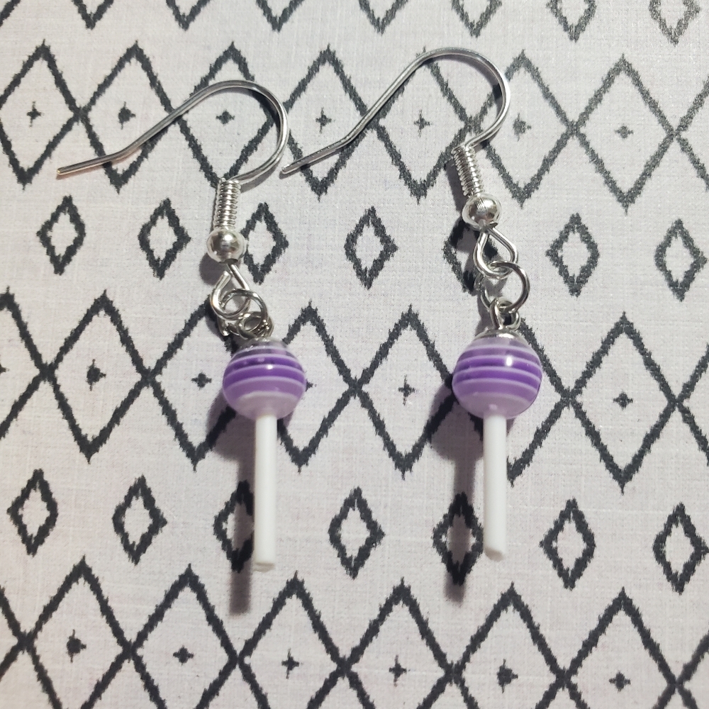 Purple Lollipop Earrings